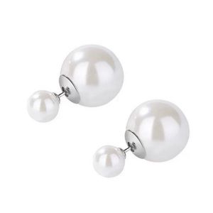 .925 Sterling silver big double pearl earrings